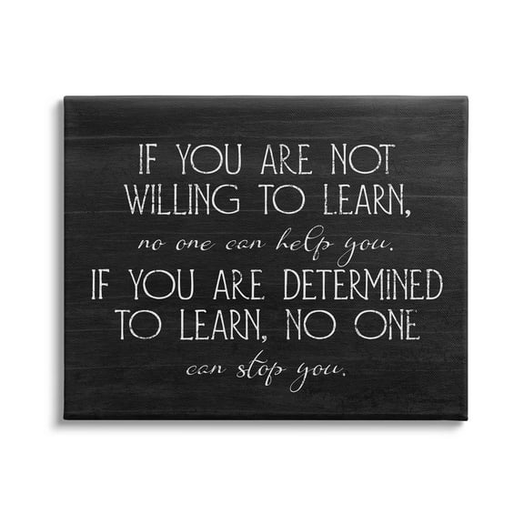 Stupell Industries Determined To Learn Motivational Graphic Art Gallery Wrapped Canvas Print Wall Art, Design by Lil' Rue