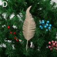 thumbnail image 2 of putnchl Christmas Simulation Glitter Leaves Clamp Christmas Decoration Simulation Plastic Feather For Holiday Wedding Party Home Wedding Decoration, 2 of 2