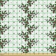 thumbnail image 2 of Floral Fabric by the Yard Upholstery, Pattern of Vertical Leaves and Flower Strips, Decorative Fabric for DIY and Home Accents, Olive Green Dark Coral by Ambesonne, 2 of 5