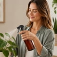 thumbnail image 4 of Amber Spray Bottle - Refillable 500ML Plastic Spray Bottle with Adjustable Nozzle Leak Proof Fine Mist for Cleaning Plant BBQ Essential Oil Alcohol Hair Care Reusable Leakproof Trigger Sprayer, 4 of 5