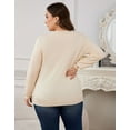thumbnail image 6 of Drvitor Plus Size Sweaters for Women Crew Neck Basic Solid Color Lightweight Fall Sweater Pullover Tops, Sizes XL-5XL, 6 of 7