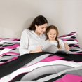 thumbnail image 4 of Manfei Abstract Wavy Stripe Twin Comforter Sets, Modern Abstract Art Bedding Set, Pink, Black and White, Black Reversible 2pcs, 1 Comforter and 1 Pillowcase, 4 of 6