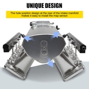 102mm Intake Manifold with Fuel Rails Throttle Body for Chevrolet Chevy GMC Pontiac LS LS1 LS2 LS6 (Silver)