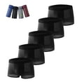 thumbnail image 2 of Riecok Mens Briefs Underwear Mid-Rise Stretch Breathable Soft Comfortable Tagless Plat Brifes 5PC Black L, 2 of 8