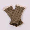 thumbnail image 3 of MSJUHEG Gloves Fingerless Gloves Work Gloves Winter Gloves Women'S Casual Solid Knit Lace Mittens Fingerless Half Knitted Gloves Winter Gloves Men Khaki One Size, 3 of 5