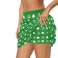 thumbnail image 4 of Yuyamidu Green Polka Dots Women's Tennis Skirt Size XL Fashion High Waist Athletic Golf Short Skirts Workout Running Shorts with Pocket and Built in Shorts, 4 of 8