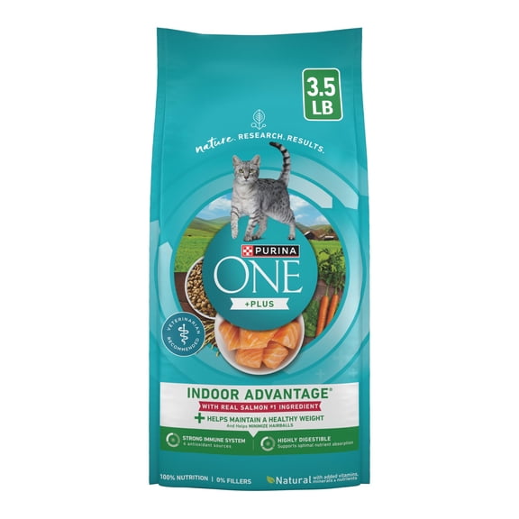 Purina One  Plus Indoor Advantage With Real Salmon No. 1 Ingredient, High Protein Dry Cat Food [More Options]