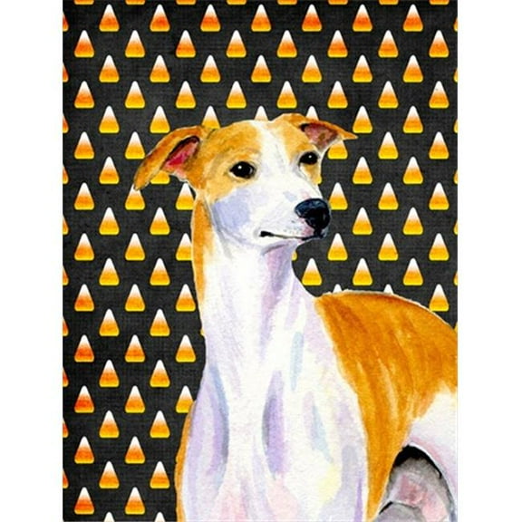11 x 15 in. Whippet Candy Corn Halloween Portrait Garden Size Flag