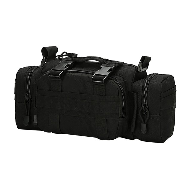 Graflsoa Sac Banane Camouflage Unisexe pour Aventures en Plein Air - Imperméable, Durable, Design Multi-Poches pour Cyclisme, Randonnée et Course (Noir, Version Améliorée A09)