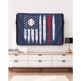 thumbnail image 3 of Outdoor TV Cover 70 to 75 Inch Weatherproof, U.S. Flag Baseball Waterproof TV Screen Protector for Outside Decor with Zipper and Pocket 68"L x 42"H , Navy Blue, 3 of 7