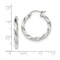 thumbnail image 2 of 10k White Gold 3mm Twisted Hoop Earrings, 2 of 2
