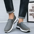 thumbnail image 4 of XIMIN Men's Slip-On Mesh Orthopedic Sneakers Platform Walking Shoes Sports Loafers Boat Shoes Casual Comfy Non-Slip Breathable Hiking Working Footwear (42, Gray), 4 of 7