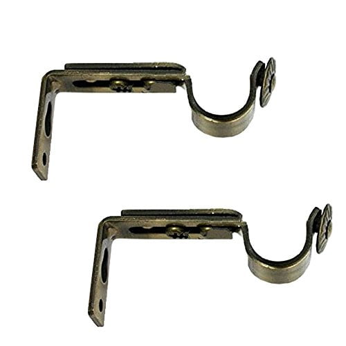 Easy2Hang Curtain Rod Brackets 0.86inchs/22mm adjustable brass