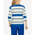 thumbnail image 5 of Alfred Dunner Womens Petite  Stripe Embellished Crew Neck Knit Top, 5 of 6