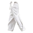 thumbnail image 3 of Women's Pants Fashion Casual Pants For Women Cotton And Linen Spring Pants Solid Color Casual Daily Side Pocket Elastic Waist Pants, 3 of 4