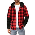 thumbnail image 2 of Snorda Plaid Long Sleeve Shirts for Men Fahshion Hooded Button Up Shirt Jacket with Pockets Casual Soft Loose Comfy Lightweight Shirts for Fall Winter Daily Layering Wear, 2 of 5
