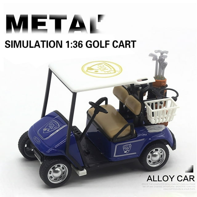 Die-cast Metal Golf Cart Model Toy Removable Cue 1:36 Scale Vehicle 4.5 Inches