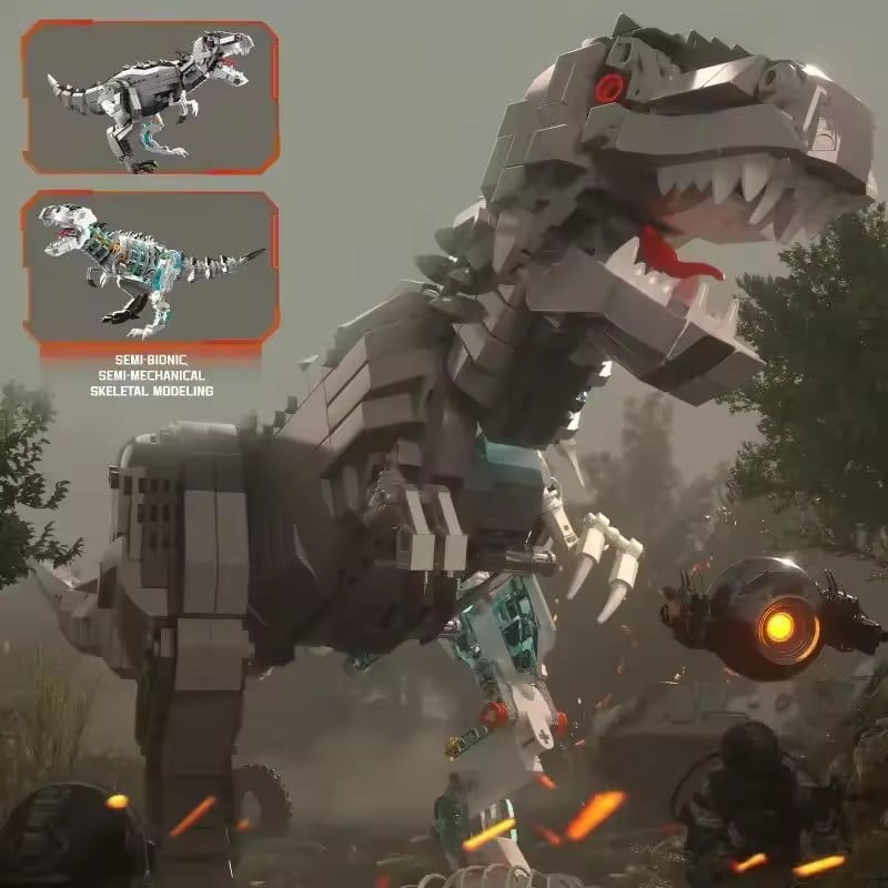 GZBrick Jurassic Mechanical Indominus Rex Building Sets Compatible with Lego Dinosaur World for Adults Boys 1160PCS