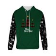 thumbnail image 5 of Sudadera con capucha para hombre, estilo casual, con cuello redondo, estampado, manga larga, blusa de poliéster, 5 of 5