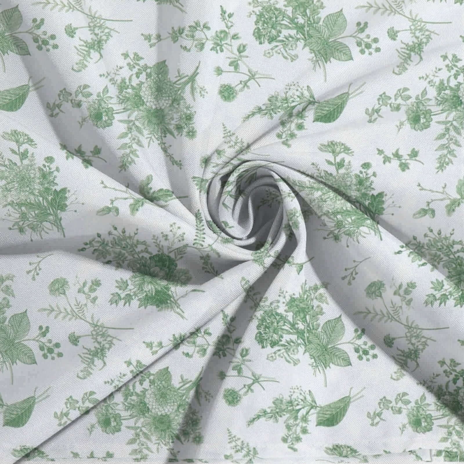 Floral Dusty Sage Green