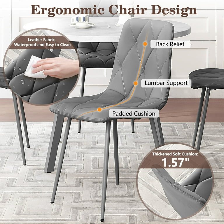 PORKISS Round Dining Table Set for 4, Round Kitchen Table and