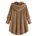 AherBiu Plus Size Fleece Jackets Hoodie for Women Fuzzy Warm Button