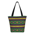 thumbnail image 3 of Gaeub Carnival Mardi Gras Printed Tote Bag Grocery Bag Reusable Shoulder Bag with Zip for School Kitchen Park DIY, 3 of 9