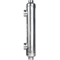 Wisewater Swimming Pool Heat Exchanger 55kBtu Stainless Steel 316L Same Side Ports 1 1/2" & 1" FPT