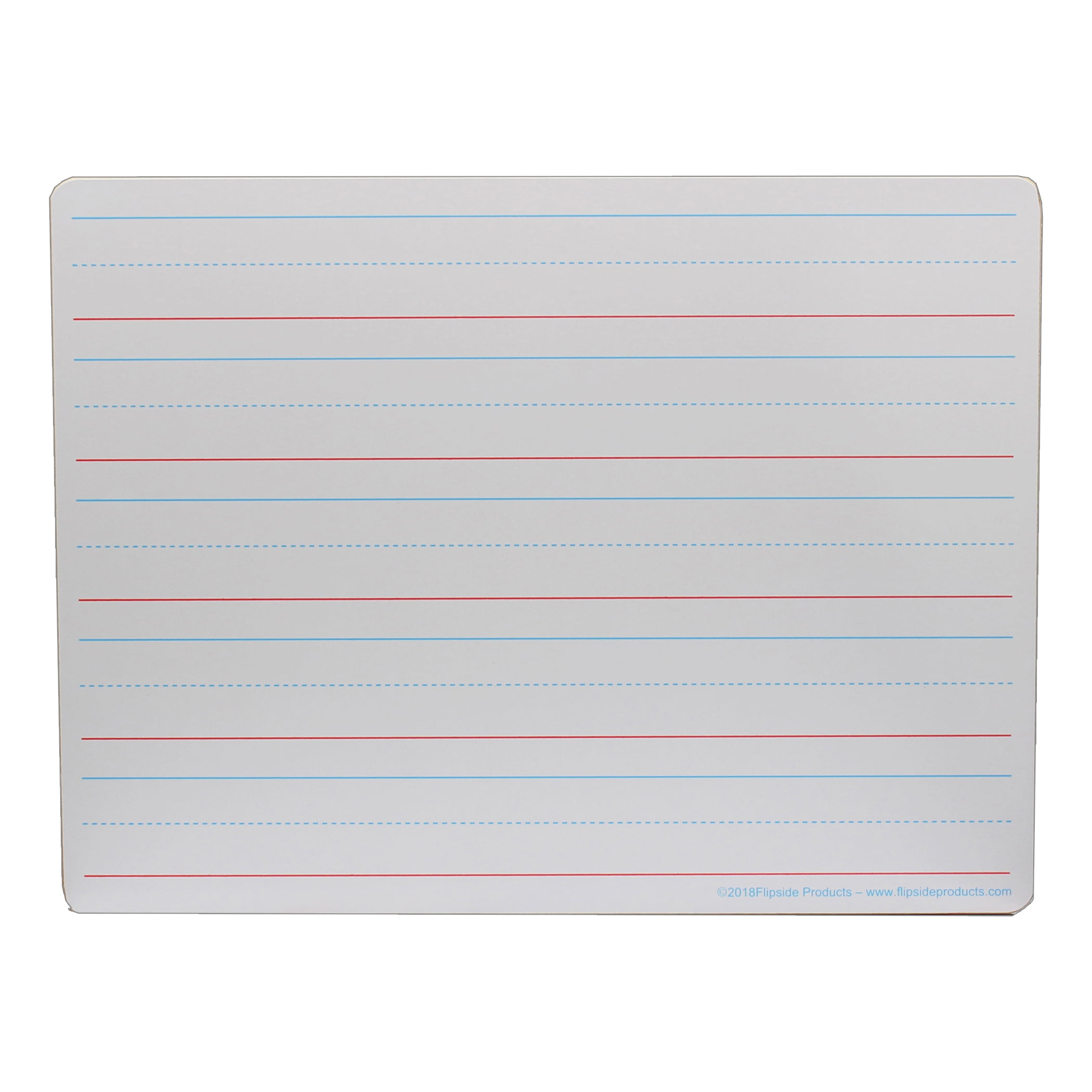 Flipside Products Two-Sided Dry Erase Board, Plain/Ruled, 9" x 12", Classpack of 12
