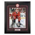 thumbnail image 1 of Ed Belfour Signed Chicago Blackhawks Centre Ice Logo 26x32 Frame, 1 of 2