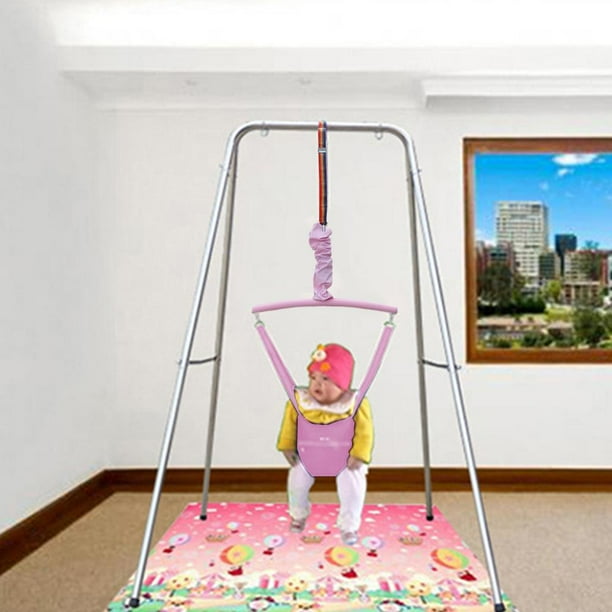 Tmvgtek Silla De Salto Para Ninos Columpio Ajustable Para Bebe Asiento Que Rebota Juguete De Ejercicio Rosa Walmart en linea