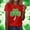 A1588 Red, variant on St. Patrick's Day Shirt for Women Shamrock Graphic T-Shirt Short Sleeve Crewneck Loose Fit Festival Apparel Holiday Gift