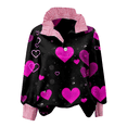 thumbnail image 3 of Valentines Day Blouses for Women Dressy Valentine Heart Lapel Collared Long Sleeve Button Up Blouse, 3 of 5
