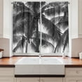 thumbnail image 2 of Ambesonne Grey Kitchen Curtains, Coconut Palms Tropical, 55"x45", Black, 2 of 3