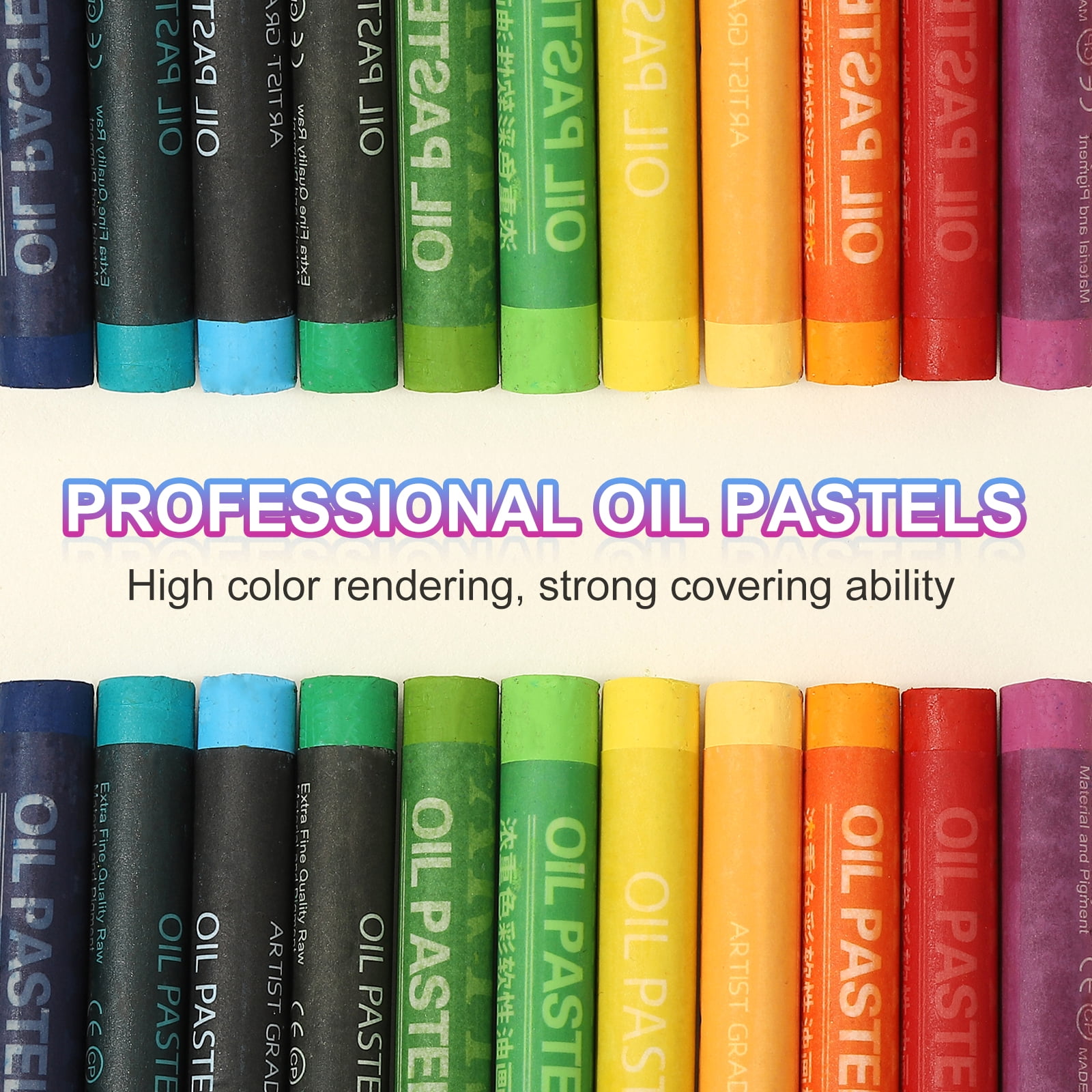 Uxcell Green Oil Pastels, 24Pcs Soft Oil Crayons Creamy Pastels Stick Art Supplies for Art Painting Drawing Blending Graffiti for Drawing Beginners Artists