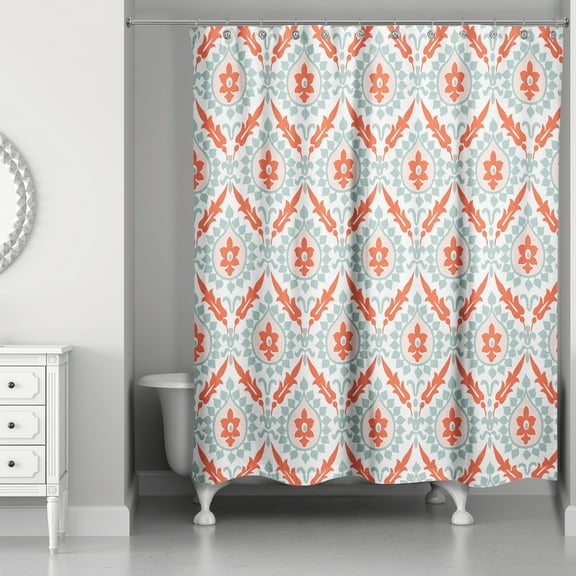 Creative Products Ikat in Blue and Red 71x74 Shower Curtain