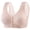 Pink, variant on Women Plus Size Ice Silk Lace Front Closure Wireless Bra, Fixed Cup Breathable Shape Vest Style Gathering Comfort Daily Bra Green XL(XL)