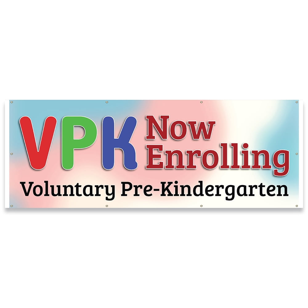 VPK Now Enrolling Banner Concession Stand Food Truck Single Sided