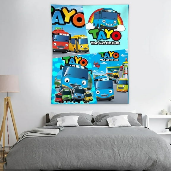 Tayo the Little Bus Tapestry Wall Hanging Decor for Bedroom Wall Art Funny Home Decoration 30x40in