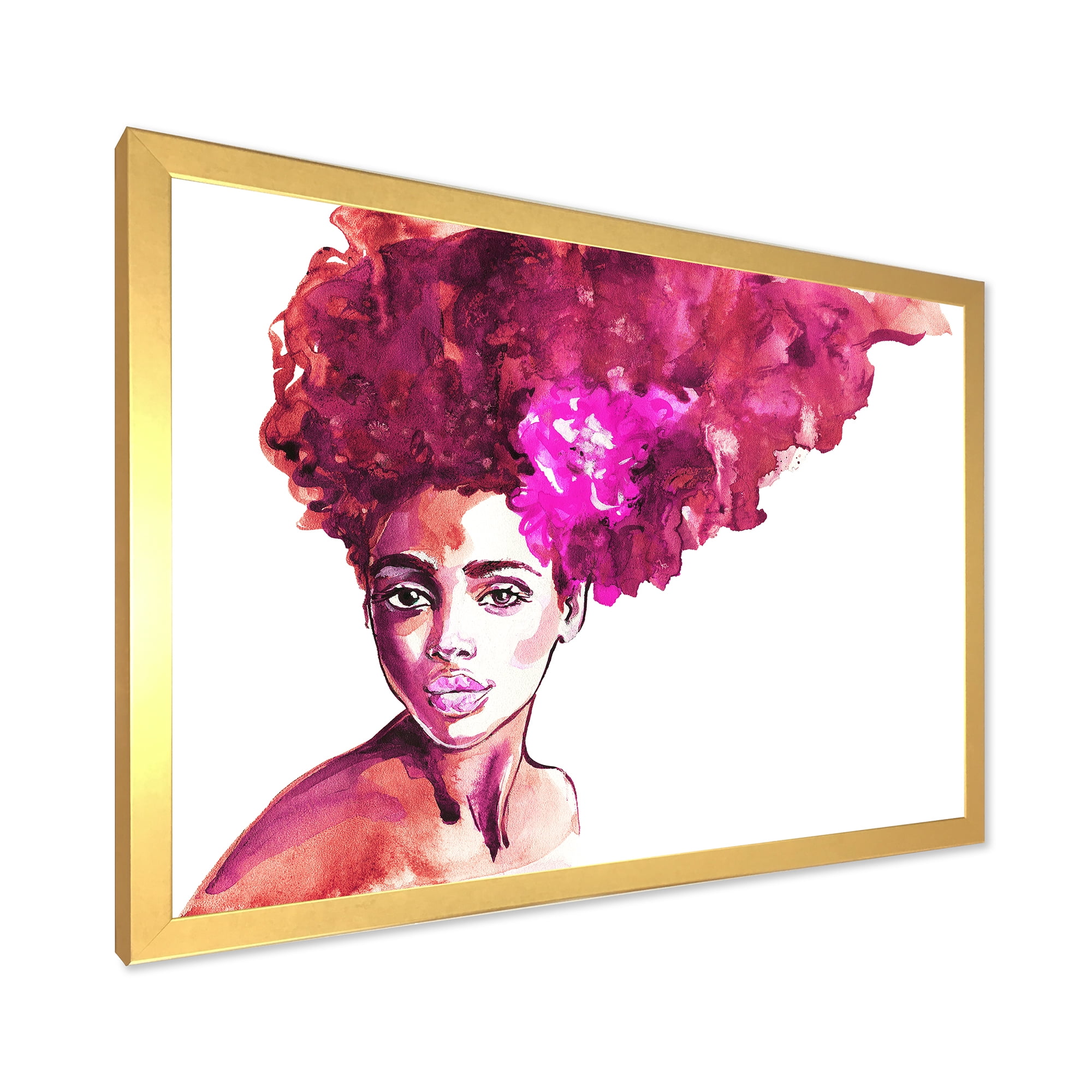 Designart 'Portrait of Afro American Woman VI' Modern Framed Art Print