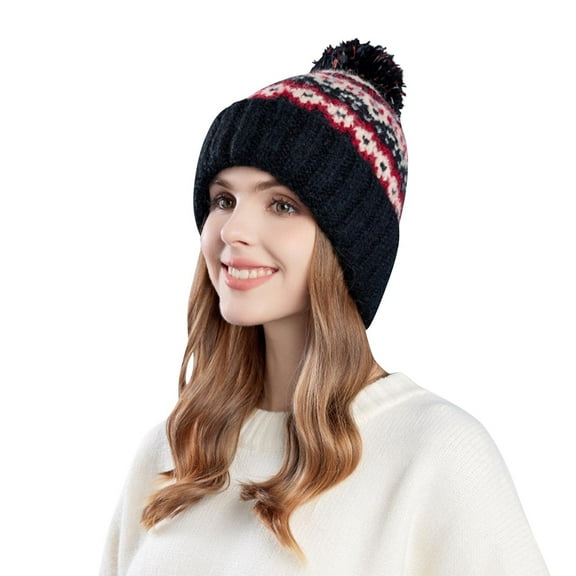 Caywon Winter Cold Proof Warm Knitted Hat Ear Protection Versatile Fashion Pullover Hat Wool Hat Soft Blocks Cold Suitable for Daily Wear and Outdoor Activities