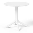 thumbnail image 4 of WestinTrends Playa 31.5" Round Plastic Outdoor Patio Dining Table for 4, White, 4 of 13