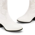 thumbnail image 4 of Bota DREAM PAIRS DWUMMB2505 Blanca Bordada Media Caña 5.5, 4 of 7