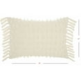 thumbnail image 3 of Tassel Detailed White Lumbar Pillow, 3 of 5