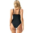 thumbnail image 2 of Summer Monokini Gathering Backless Stylish Summer Drawstring Pure Color Bodysuit Swimwear, 2 of 5