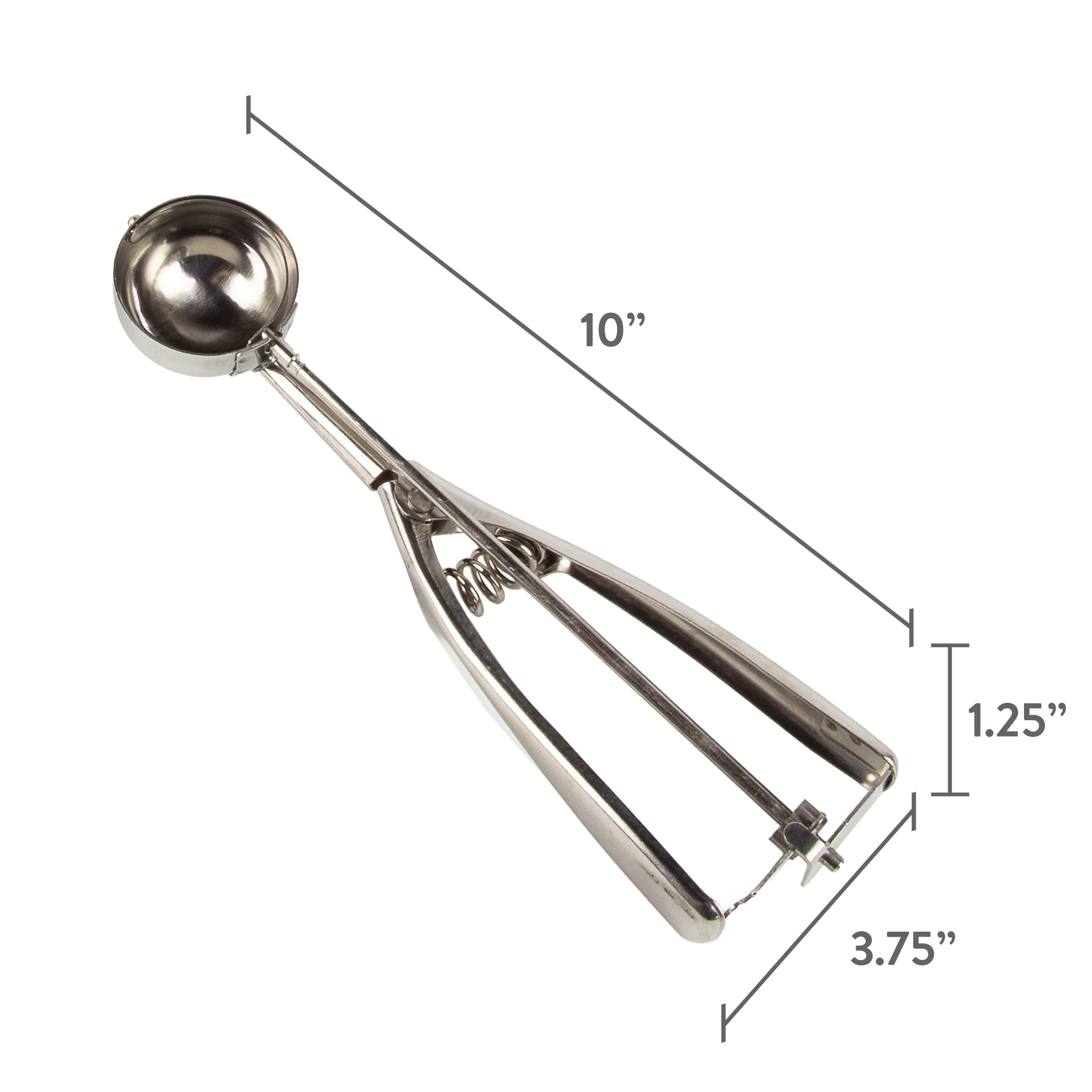 Mainstays Chrome Plated Steel 8.3 in Kitchen Cookie Scoop