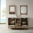 thumbnail image 2 of BOUQUETYZ 62" Bathroom Vanity with White Marble Top & 9 Soft-Close Drawers - Dual Door Cabinet, Reclaimed Gray Wood with Oval Ceramic Basin for Master Bath, 2 of 6