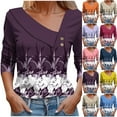 thumbnail image 2 of Utoimkio Long Sleeve Tunic Tops for Women Plus Size V Neck Casual Floral Print Shirts Loose Fit Lightweight Tee Blouses for Women, 2 of 5