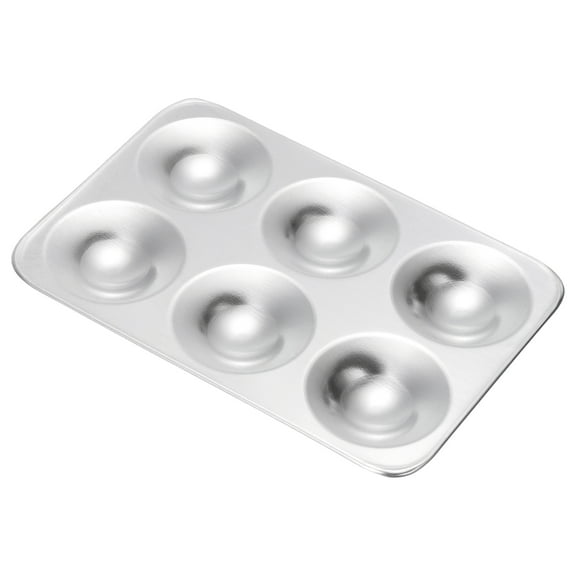 Uxcell 6 Well Paint Tray Palette Washable Paint Palette Aluminum Paint Tray Rectangle for Watercolor, Silver