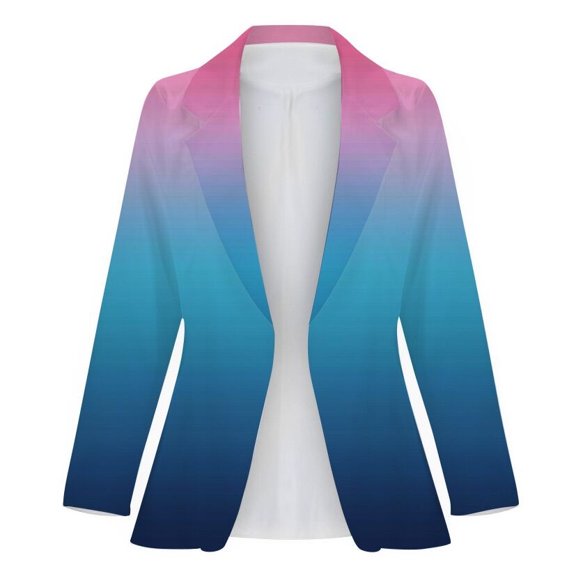 Vedolay Womens Tops Suit Jackets for Women Fashion Open Front Long Sleeve Office Blazer Jackets with Pocket,Light Blue L